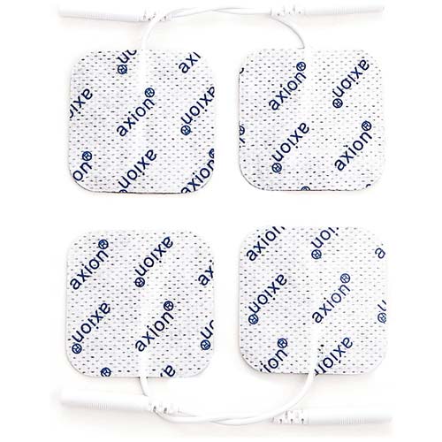 Elektroden, 4x4 cm - 4 Stück - passend zu axion, Prorelax, Promed, Auvon - 2mm Steckanschluss