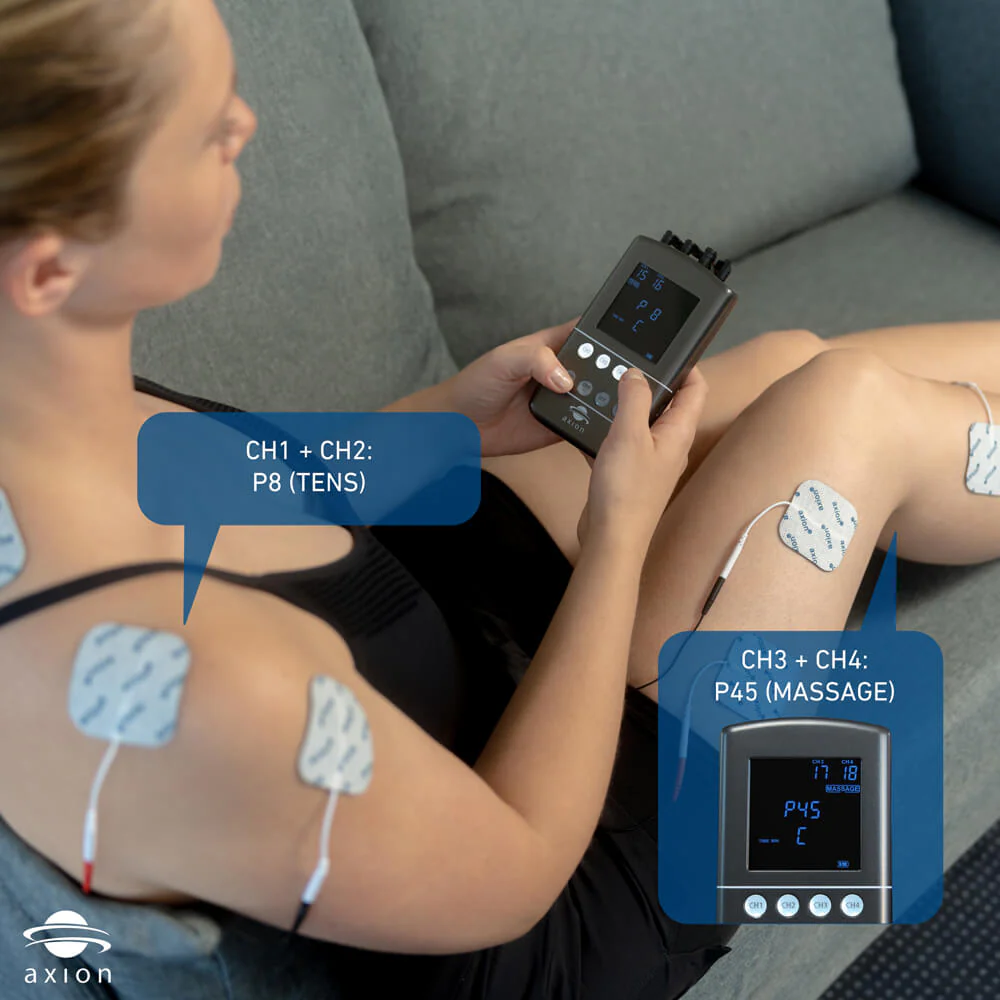 4 Kanal TENS EMS Kombigerät STIM-PRO X9B mit Akku und Softcase - Image 3